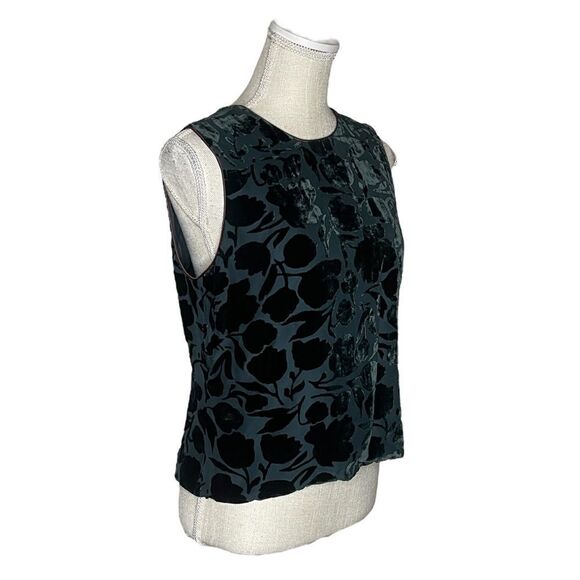 Banana Republic Velvet Burnout Button Back Silk Blend Top - Picture 6 of 16